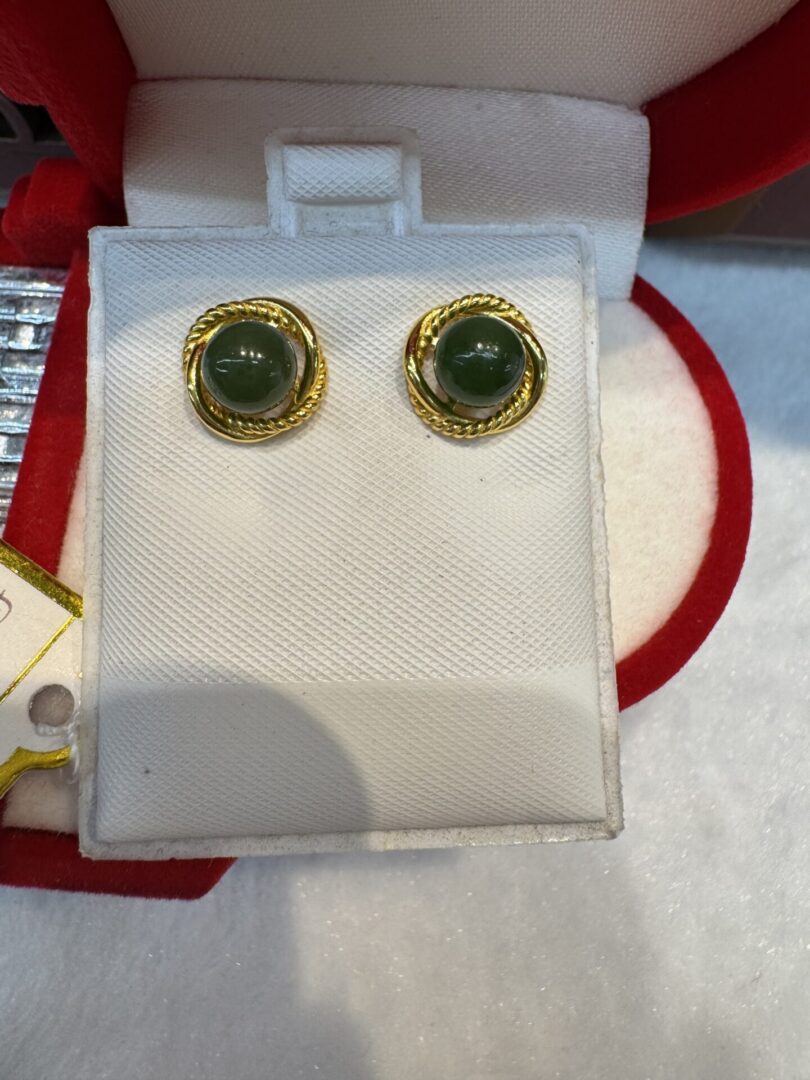 Certified Real Jade Earrings in GP Sterling Silver, Hetian Jade - Image 4