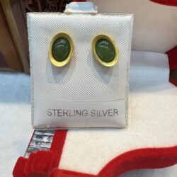 Certified Real Jade Earrings in GP Sterling Silver, Hetian Jade