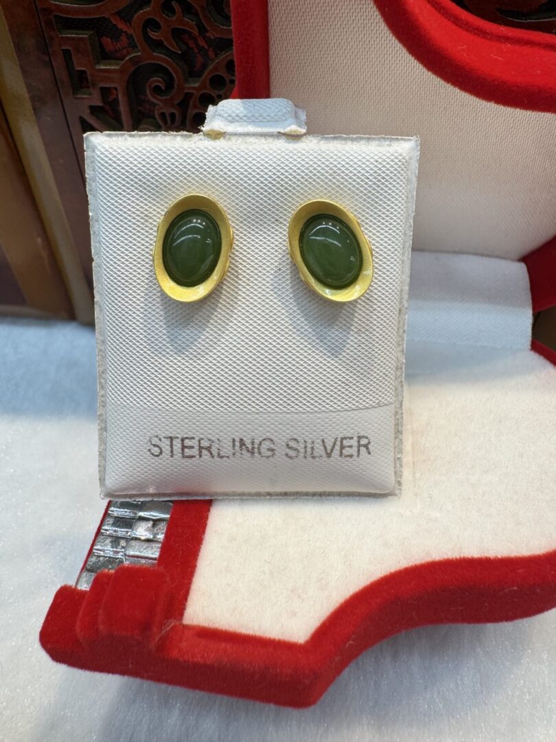 Certified Real Jade Earrings in GP Sterling Silver, Hetian Jade