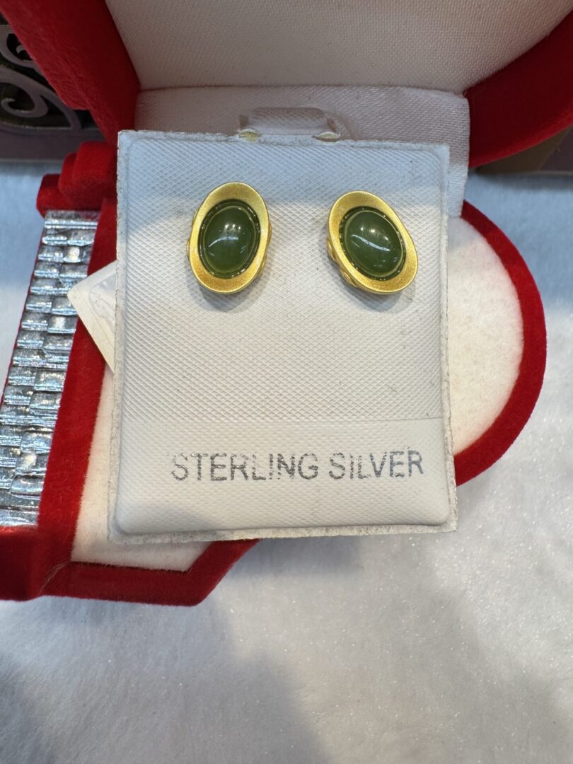 Certified Real Jade Earrings in GP Sterling Silver, Hetian Jade - Image 4