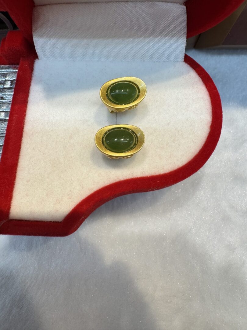 Certified Real Jade Earrings in GP Sterling Silver, Hetian Jade - Image 2