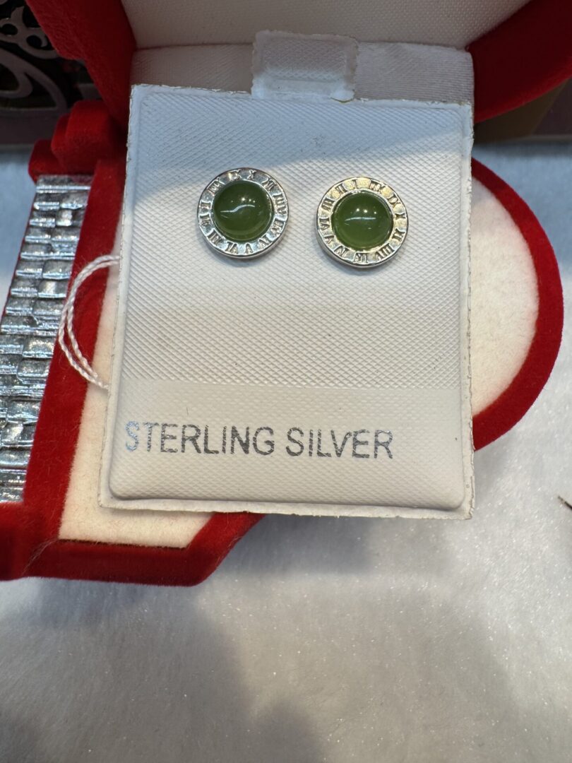 Certified Real Jade Earrings in Sterling Silver, Hetian Jade - Image 4