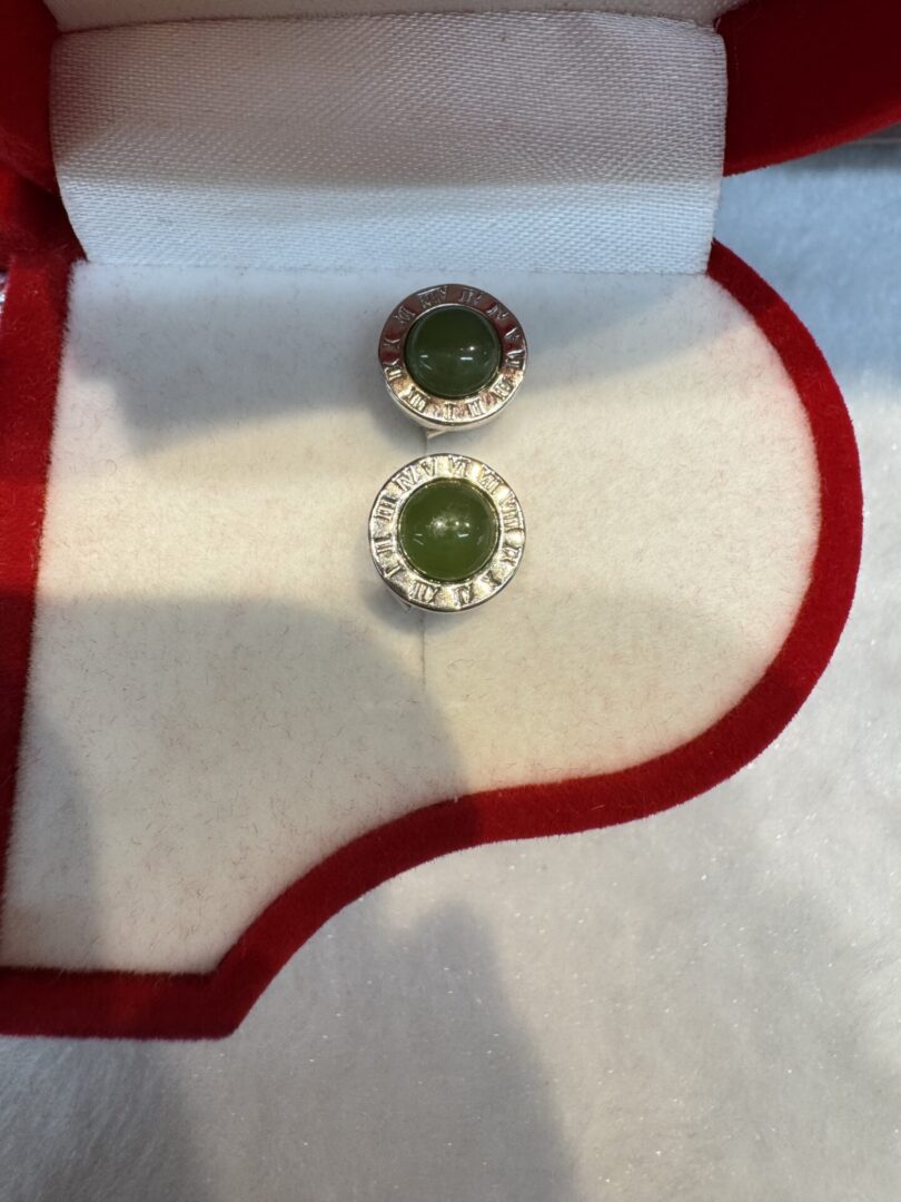 Certified Real Jade Earrings in Sterling Silver, Hetian Jade - Image 2