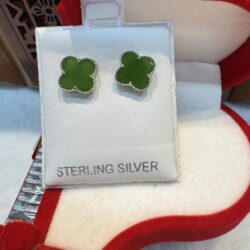 Certified Real Jade Earrings in Sterling Silver, Hetian Jade