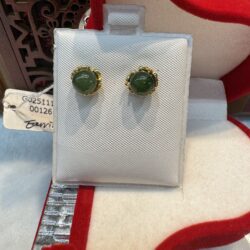 Certified Real Jade Earrings in GP Sterling Silver, Hetian Jade