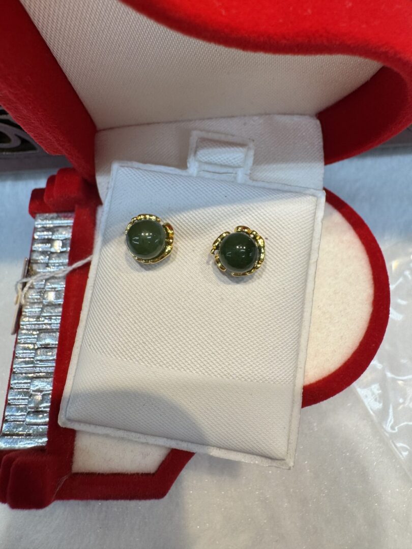 Certified Real Jade Earrings in GP Sterling Silver, Hetian Jade - Image 4