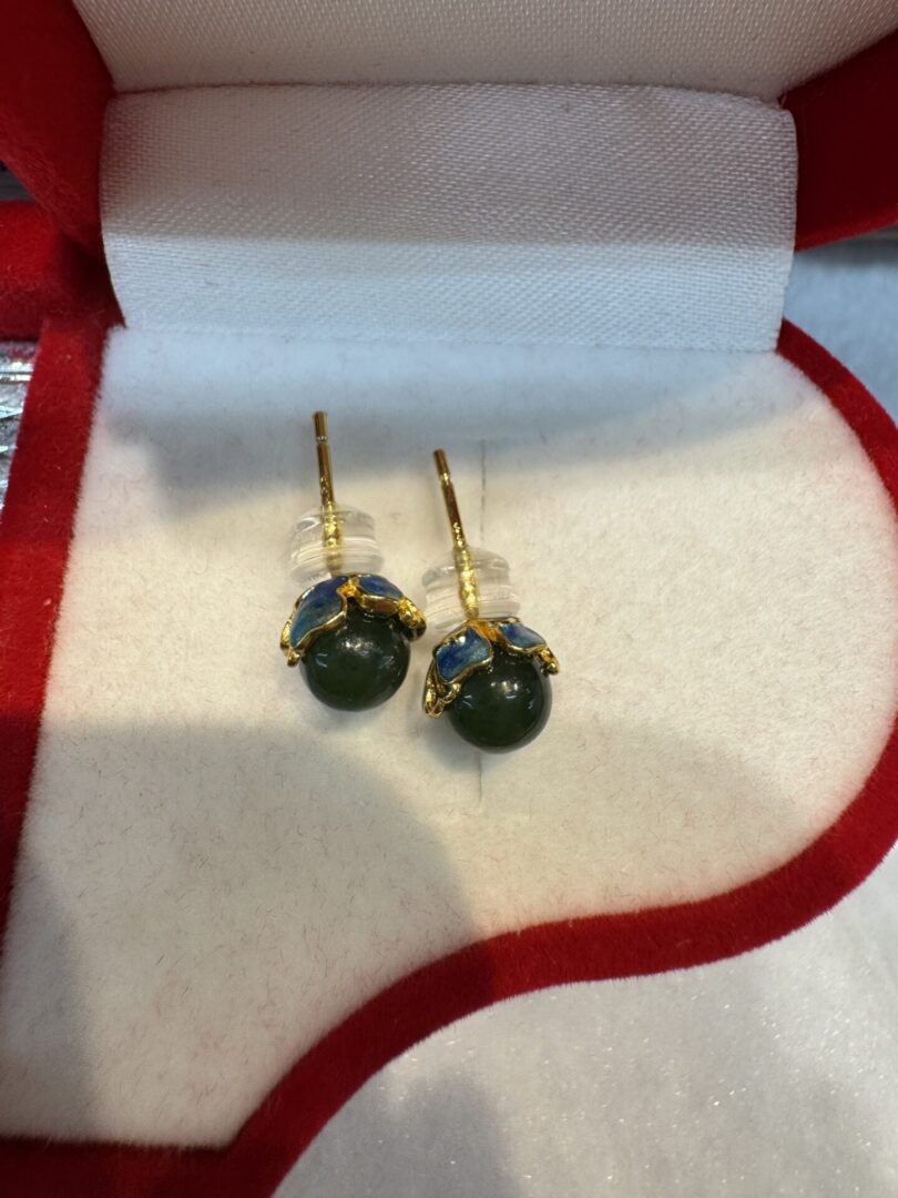 Certified Real Jade Earrings in GP Sterling Silver, Hetian Jade - Image 2