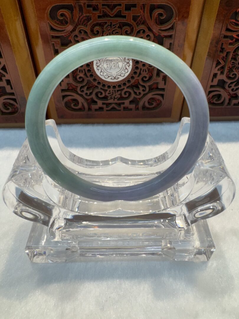 Certified Real Jade Bangle (Jadeite) #8005257 size 55mm