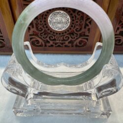 Certified Real Jade Bangle (Jadeite) #8005197 size 55mm