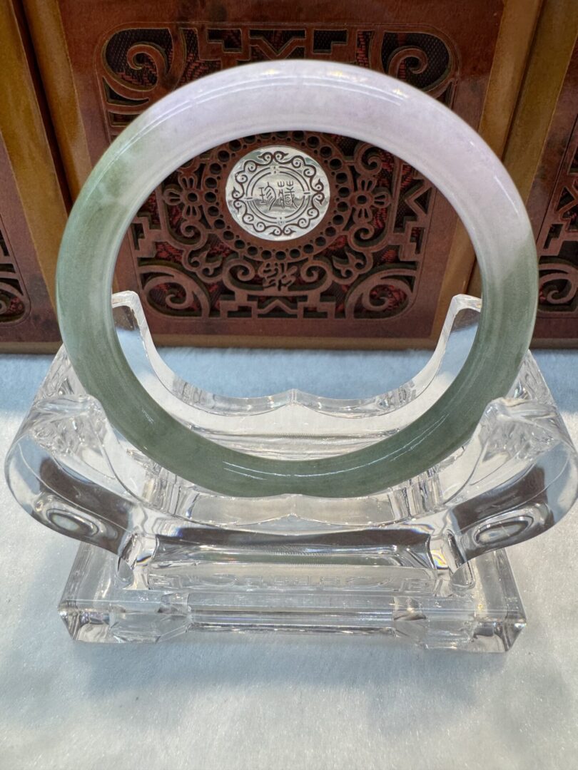 Certified Real Jade Bangle (Jadeite) #8005197 size 55mm