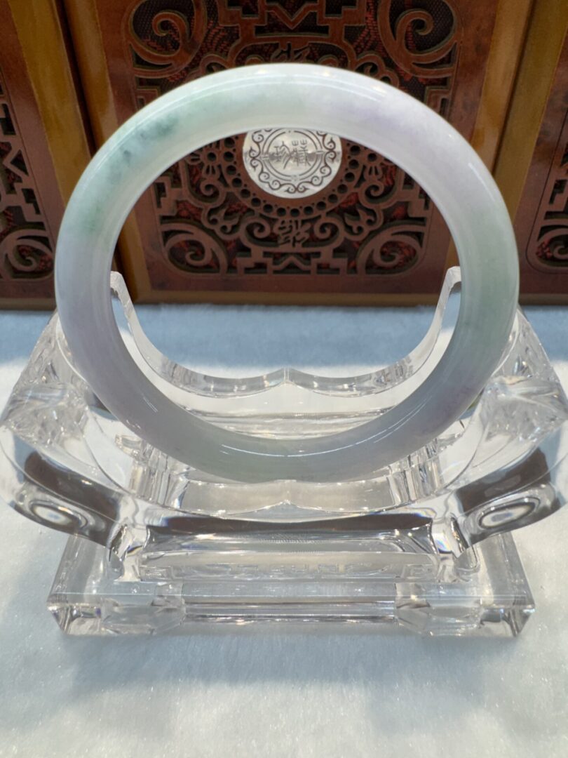Certified Real Jade Bangle (Jadeite) #8004596 size 51mm - Image 6