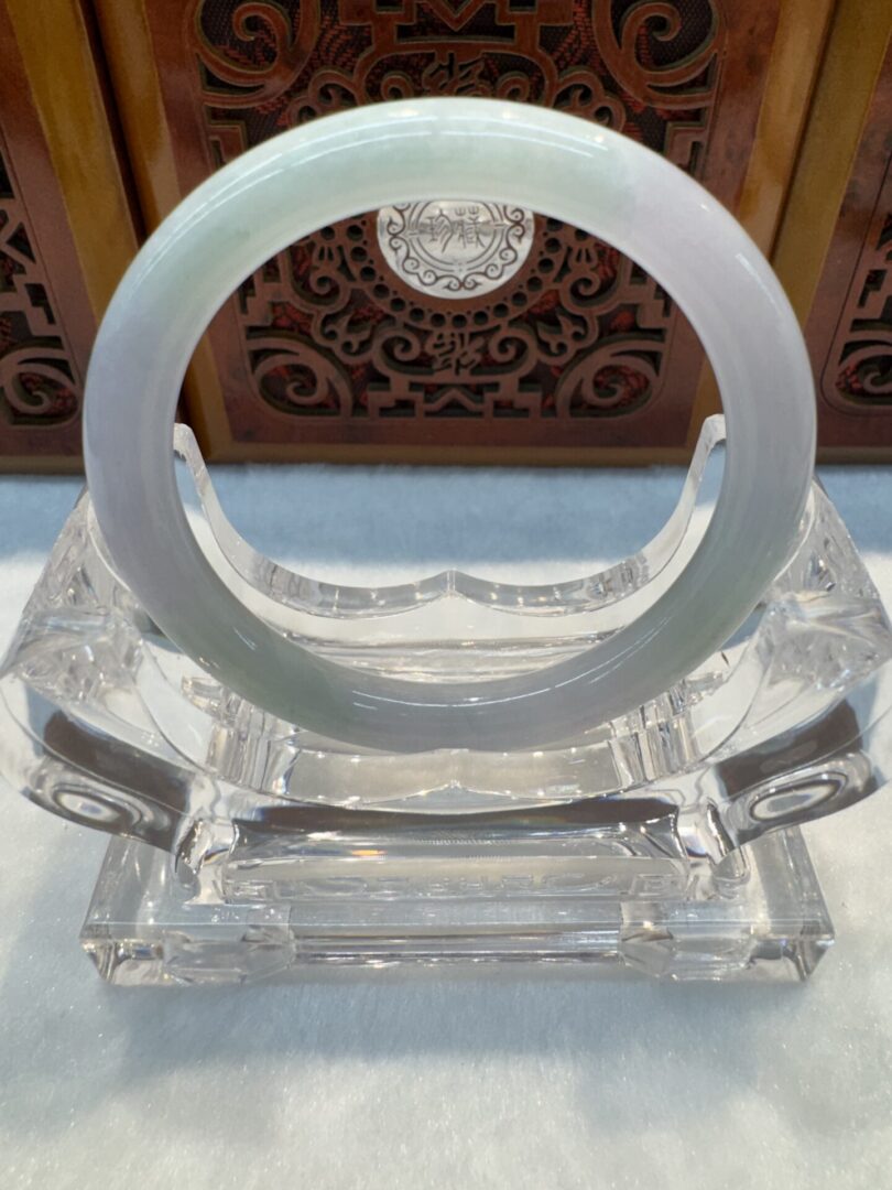 Certified Real Jade Bangle (Jadeite) #8004596 size 51mm