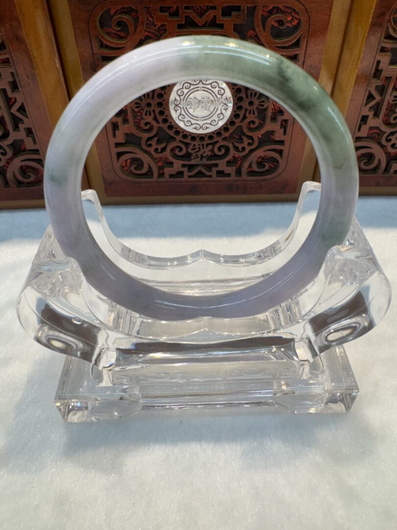 Certified Real Jade Bangle (Jadeite) #8005285 size 55mm