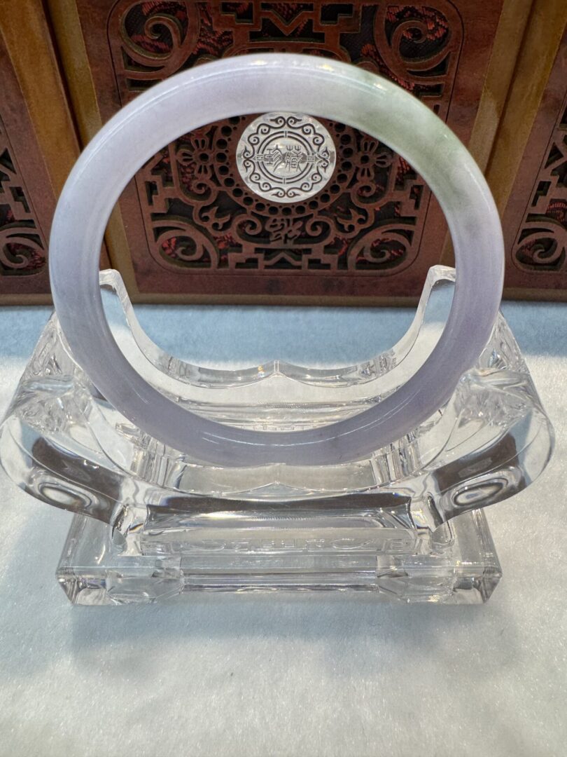 Certified Real Jade Bangle (Jadeite) #8005364 size 55mm