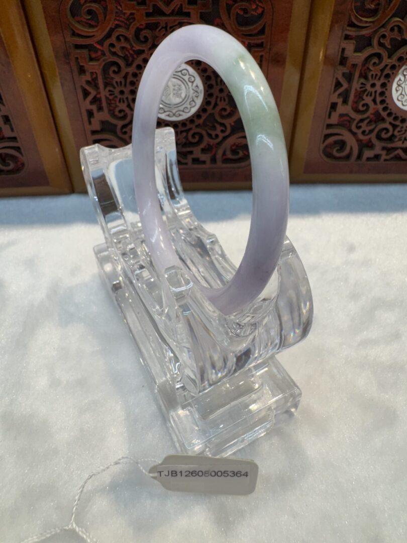 Certified Real Jade Bangle (Jadeite) #8005364 size 55mm - Image 4