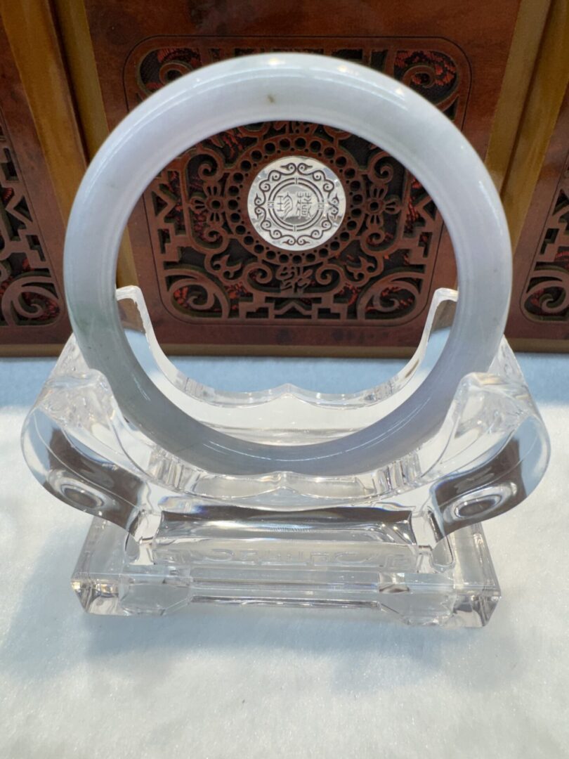Certified Real Jade Bangle (Jadeite) #8005319 size 55mm