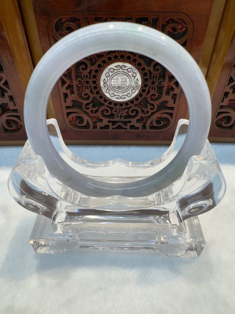 Certified Real Jade Bangle (Jadeite) #8005319 size 55mm - Image 6