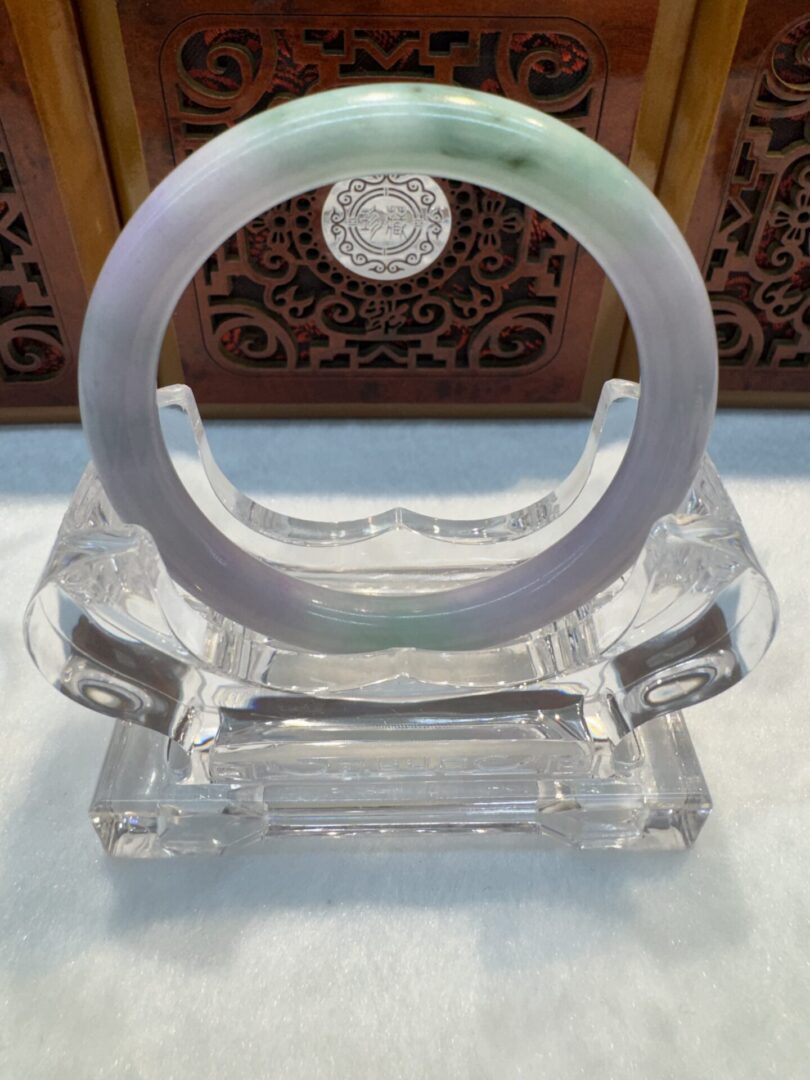 Certified Real Jade Bangle (Jadeite) #8005287 size 55mm - Image 6