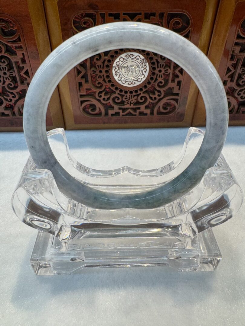 Certified Real Jade Bangle (Jadeite) #7002529 size 60mm