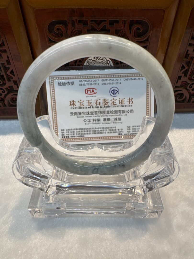 Certified Real Jade Bangle (Jadeite) #7002632 size 60mm - Image 5