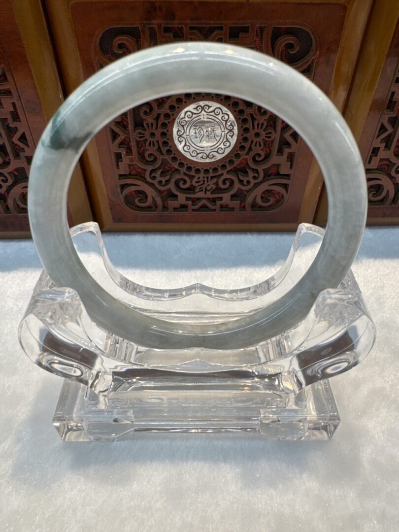 Certified Real Jade Bangle (Jadeite) #2002497 size 60mm